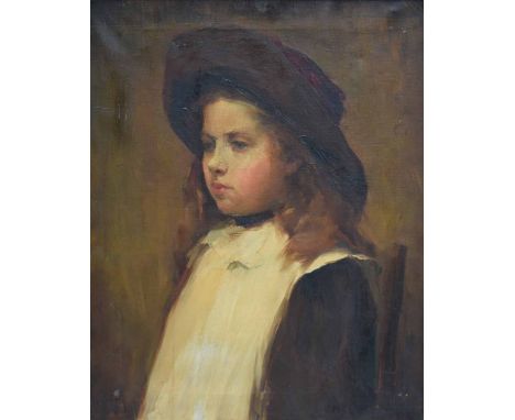 Elizabeth Maria Chapman (exh.1896-1938), Portrait of a young girl, signed and dated 1909, oil on canvas, 52.5 x 42cm.; 20.75 