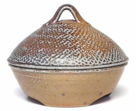 Phil Rogers (b.1951) lidded bowl, impressed monogram, 13cm diameter.   Artists` Resale Right (droit de suite) may apply to th
