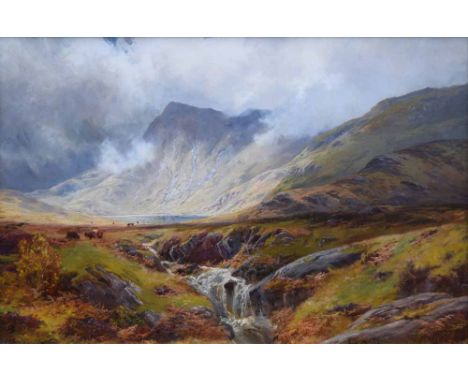 James Henry Crossland (1852-1904), "Near Dolwyddelan, North Wales", signed, original title transcribed on verso, oil on canva