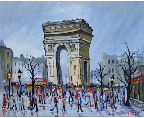 Peter Chippendale (1951-),  "Marble Arch", initialled, signed and dated 2013 on verso, acrylic on canvas, unframed, 50 x 60cm