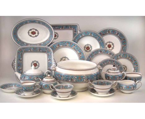 Collection of Wedgwood Florentine ware, to include: large open serving bowl, two lidded sucriers, four coffee cups, four tea 