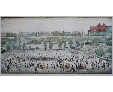 After Laurence Stephen Lowry R.A. (British, 1887-1976), "Peel Park", signed in pencil in the margin, with Fine Art Trade Guil