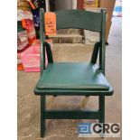 Green Wood Folding Chairs with Padded Seats