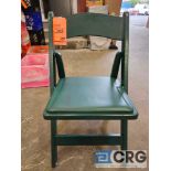 Green Wood Folding Chairs with Padded Seats