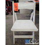 White Wood Folding Chairs with Padded Seats