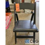 Black Wood Folding Chairs with Padded Seats