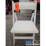 White Wood Folding Chairs with Padded Seats