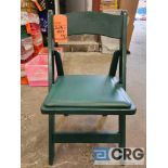 Green Wood Folding Chairs with Padded Seats