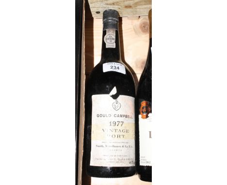 A bottle of Gould Campbell 1977 vintage port