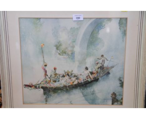A colour print of Henley Regatta after Walter Field, in gilt frame, two signed limited edition prints of Kings School Canterb