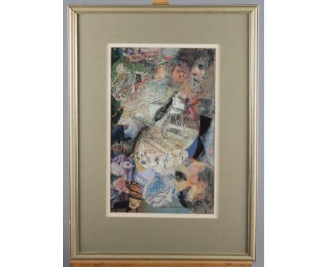 John Seabrook: a collage, "The French Connection", and a larger similar collage, "Nostalgia", in silvered frames, after Egon 