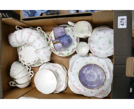 A mixed collection of ceramic items to include Graffton Charmont floral patterned teaset with similar unbranded items, decora