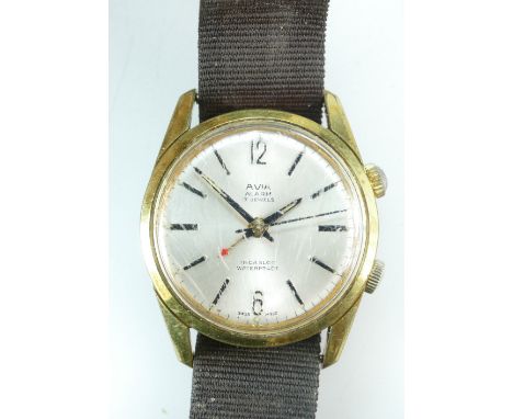 AVIA Alarm gents wristwatch - 17 Jewels in ticking order. 33mm not inc. button.