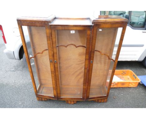 1920's Art Deco glazed 3 door display cabinet 