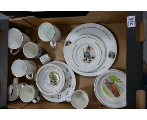 A collection of Wedgwood Thomas The Tank Engine Seriesware items to include childs teaset, Aynsley and other commemorative cu