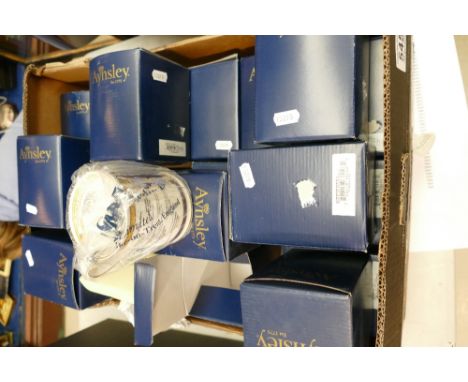 A collection of boxed Aynsley commemorative mugs, cups and water jugs (20)