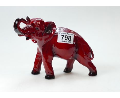 Royal Doulton Flambe elephant with trunk in salute
