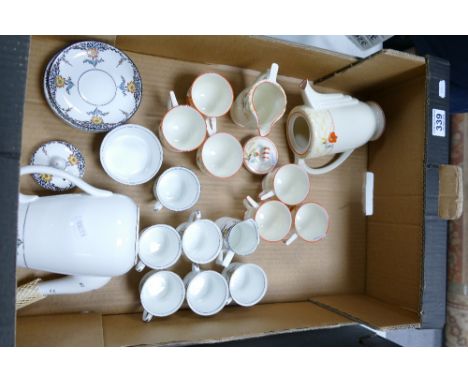 A mixed collection of ceramic items to include GWS Windsor floral decorated coffee set and West German similar items
