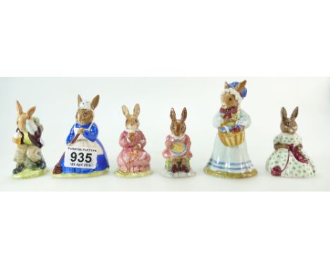 Royal Doulton Bunnykins. Billy Bunnykin 'Coolin off' DB3, Mrs Bunnykins at Easter Parade DB19, Buntie Bunnykin 'Helping Mothe
