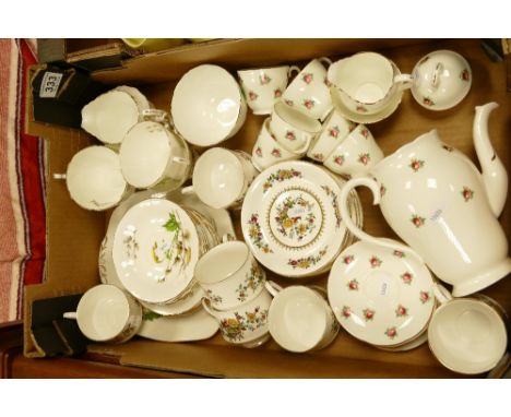 A mixed collection of ceramic items to include Adderley floral decorated part teaset, similar coffee set and Paragon part cof