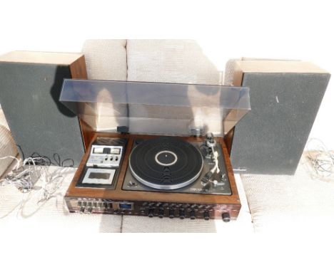 National Panasonic Hi-Fi record player with radio and cassette model no. SG2080L with matching speakers