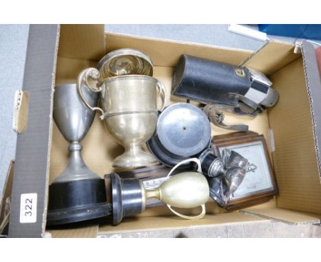 A mixed collection of metal ware items to include silver commemorative cup with wedding memorial inscription( weight 623 gram
