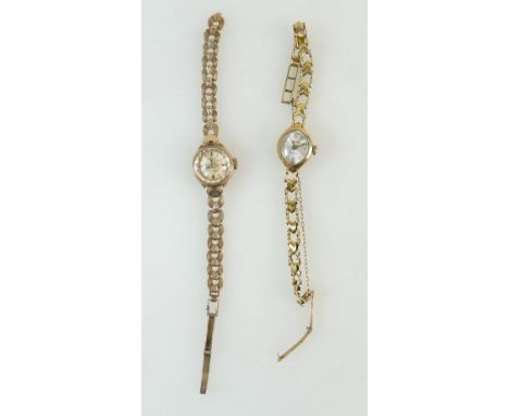Ladies 9ct gold watches and 9ct bracelets x 2 - Rotary and Accurist, gross weight 21.8g (2)
