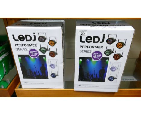 2 x Ledj performance series performer 18 quad zoom pro light .This lot is either a catalogue return, unclaimed good or a desp