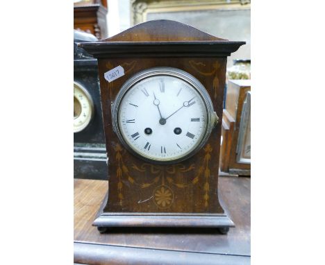 French mahogany inlaid mantle clock (in need of repair)
