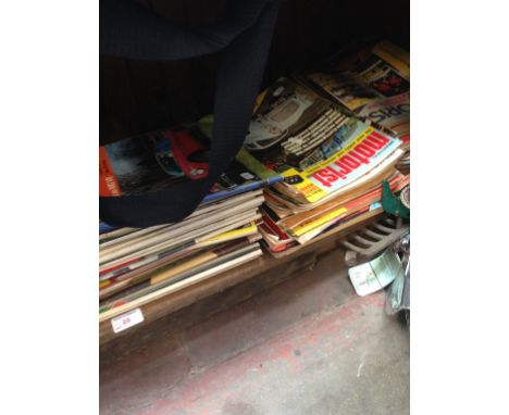 SHELF OF MOTORING MAGAZINES