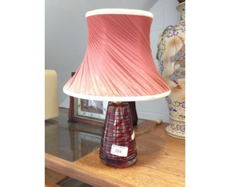 STRIPED GLASS TABLE LAMP WITH SHADE. H34CM