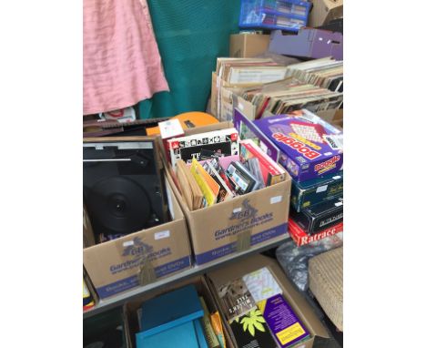 GAMES, BOX BOOKS, RECORD PLAYER ETC.    T4