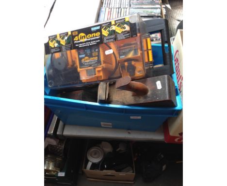 BLUE CRATE OF TOOLS