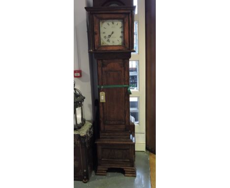 A 19th Century 30 hour longcase clock dial with later movement and later oak cased