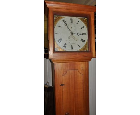 A 19th Century 30 hour longcase clock, dial and movement, marked Hakins, Tenterden, in modern pine case
