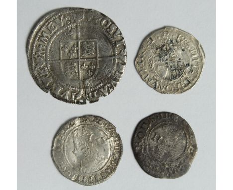 Elizabeth I silver groat, First Coinage  1559-1560, small bust from halfgroat punches, mm. Lis, Spink 2551A, cracked, full an