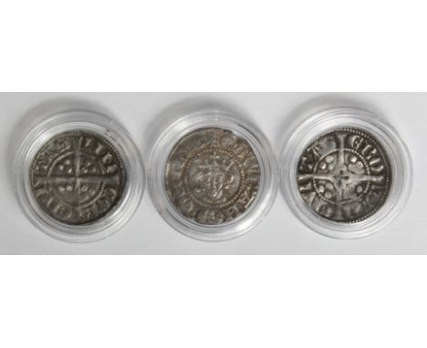 Edward I silver penny of Lincoln, a little weak but NVF, with a ditto but of the Royal Mint of York, a little edge damage but