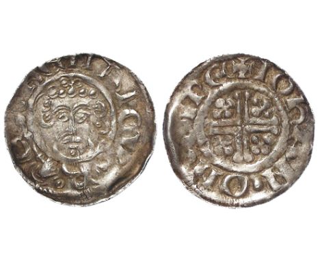 John silver penny, Short Cross Issue, Class 5c, Spink 1352, obverse reads:- hENRICVS R EX, reverse reads:- +IOhAN.ON.GIPE, Ip