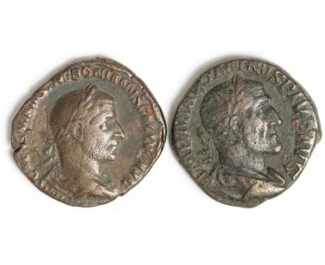 Maximinus I, brass sestertius, Rome Mint 236-238 A.D., Sear 8332, reverse:- Pax standing left, holding olive branch and scept