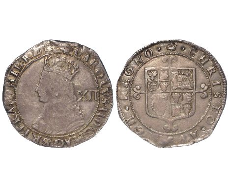 Charles II hammered silver shilling, Third Issue, with inner circles and mark of value, mm. Crown/Crown, Spink 3322, with old