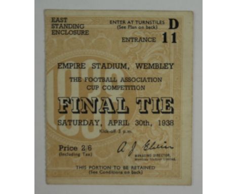 Football Ticket - FA Cup Final 30th April 1938 Preston North End v Huddersfield   (1)