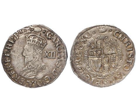 Charles I silver shilling, Tower Mint under the King 1625-1642 mm. Tun, Group D, Fourth Bust, Type 3a, no inner circles, no C