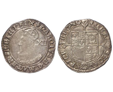 Charles I silver shilling, Tower Mint under the King 1625-1642, mm. Lis 1625 bust 2 outer arch of crown jewelled, inner plain