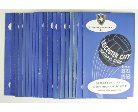 Leicester City Home programmes. Full set for 1962/63 league games. Includes v Burnley, Liverpool, Leyton O, Manchester Utd, I