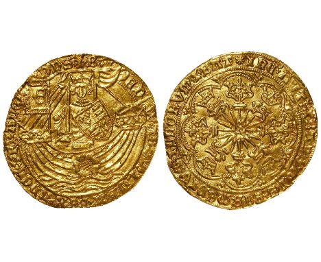Edward IV, First reign 1461-1470, Light Coinage 1464-1470, Ryal or Rose-Noble wt. 7.08 grms., London, mm. Star 1469-1470, Spi