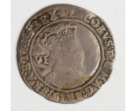 James I silver sixpence, 1604, Second Coinage 1604-1619, reads:- QVAE DEVS, mm. Lis, Third Bust, Spink 2657, with an old tick