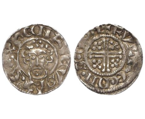 John Silver penny, Short Cross Issue, Class 5b, Spink 1351 obverse reads:- hENRICVS R EX, reverse reads:- +FVLKE.ON.S.EDM, Bu