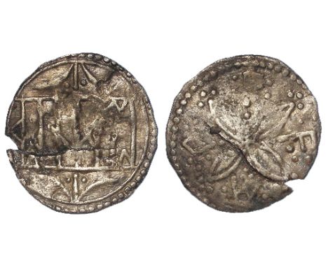 Offa silver penny of East Anglia moneyer Eadnoth, Light Coinage, wt.1.24g., under Spink 907,Four petaled flower, trefoil of p