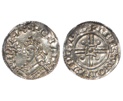 Harthacnut silver penny Arm and Sceptre Issue in the name of Cnut, Spink 1169, obverse reads:- +CNVT: RECX:, reverse reads:- 