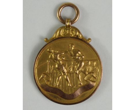 Boxing - Staffordshire County Police Boxing Championship 1930 engraved 'Light Heavy Weight Runner-Up C.D.C. Oldacre'. 9ct Gol